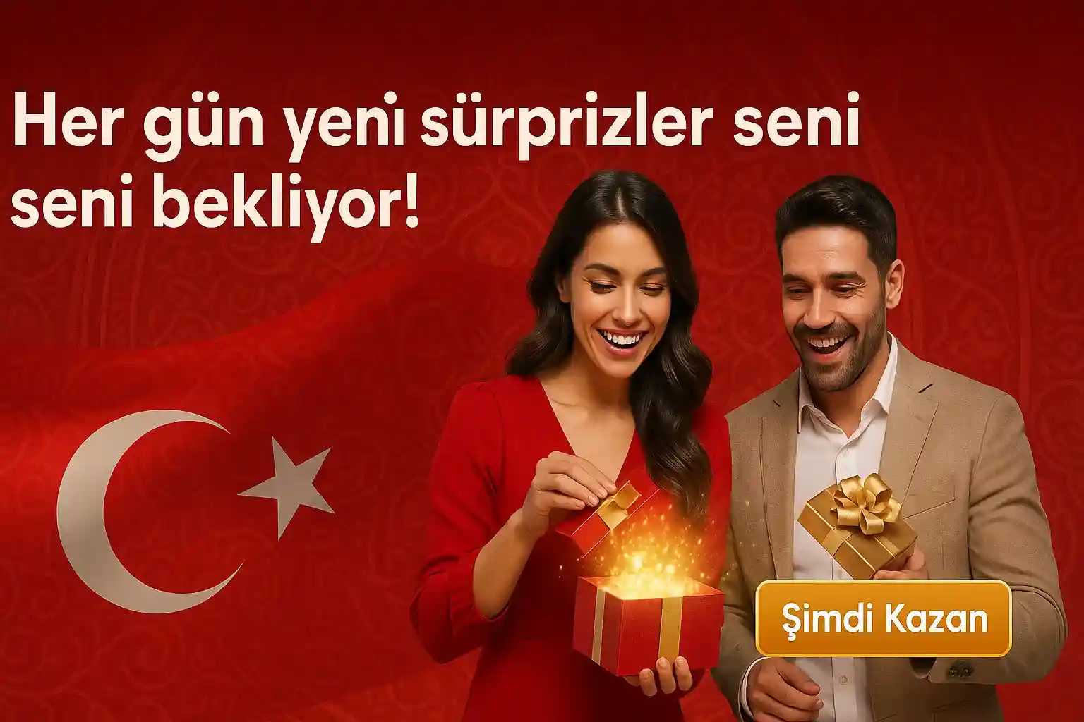 SuratBet günlük sürprizler, çift hediye paketi Türk bayraklı bonus fırsatları